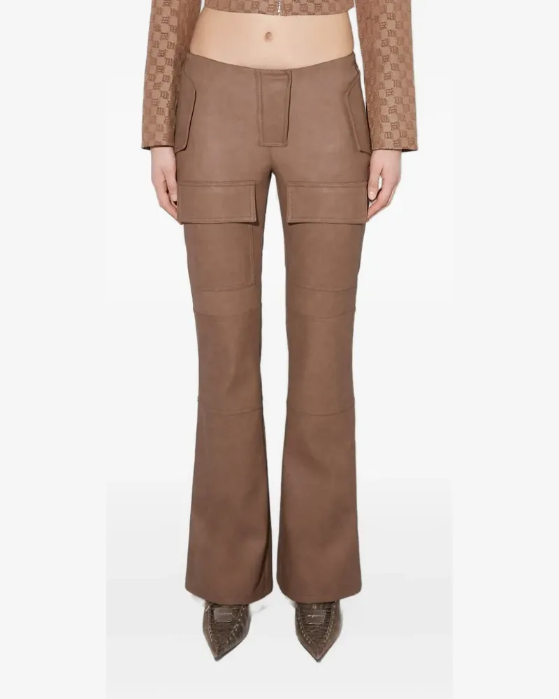 MISBHV faux-leather bootcut moto trousers - Braun Braun