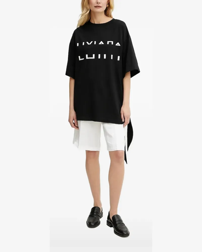 Liviana Conti T-Shirt mit Logo-Detail - Schwarz Schwarz