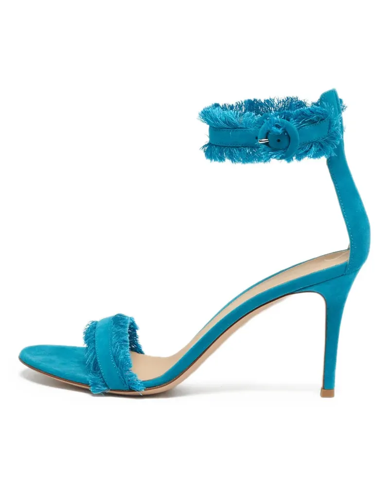 Gianvito Rossi 90mm fringe ankle-strap sandals - Blau Blau