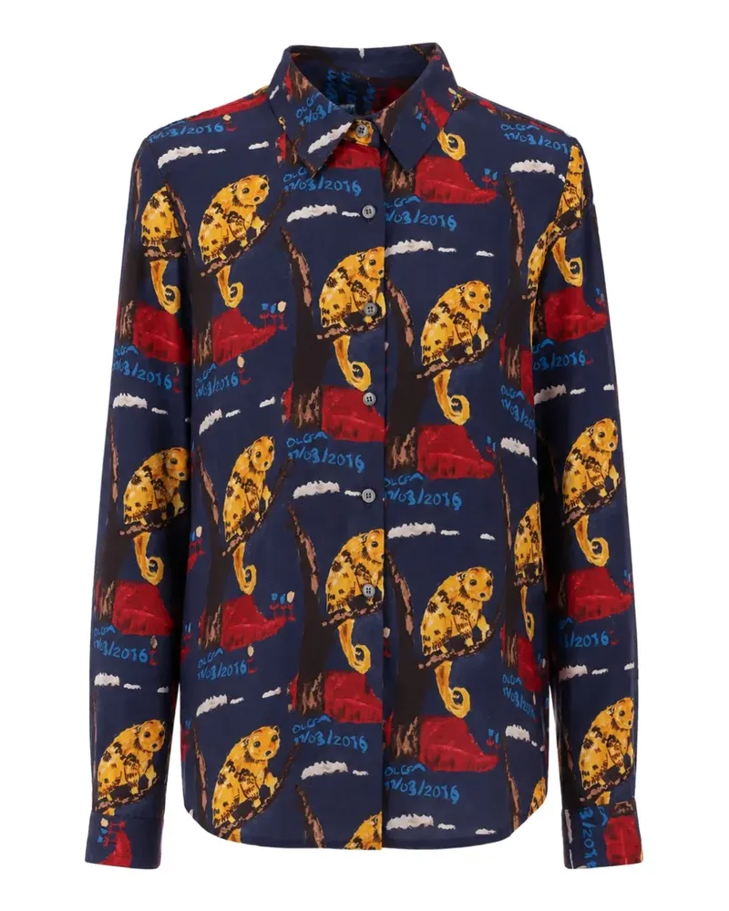 Laura Urbinati Lemuri silk shirt - Blau Blau
