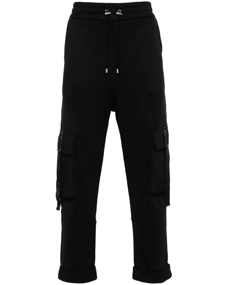 Balmain Cargohose mit Logo Schwarz