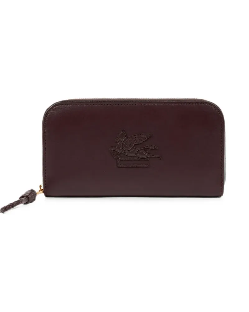 Etro Libra zip-around leather wallet with Pegaso - Rot Rot