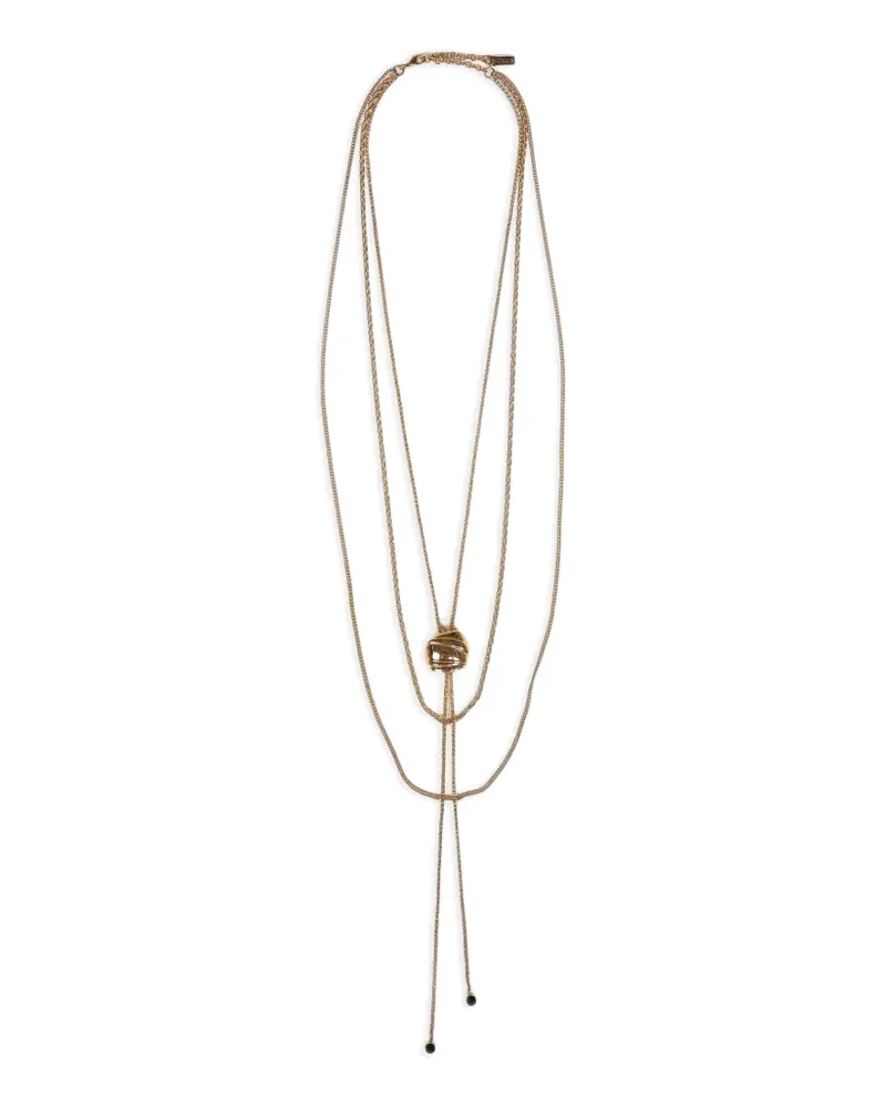 Chloé Halskette im Layering-Look mit Faltenanhänger - Gold Gold