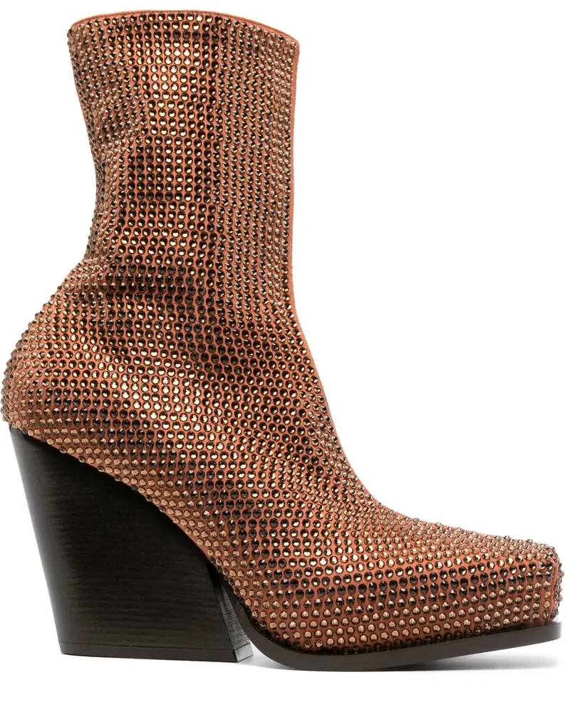Stella McCartney Stiefeletten mit Kristallen - Orange Orange