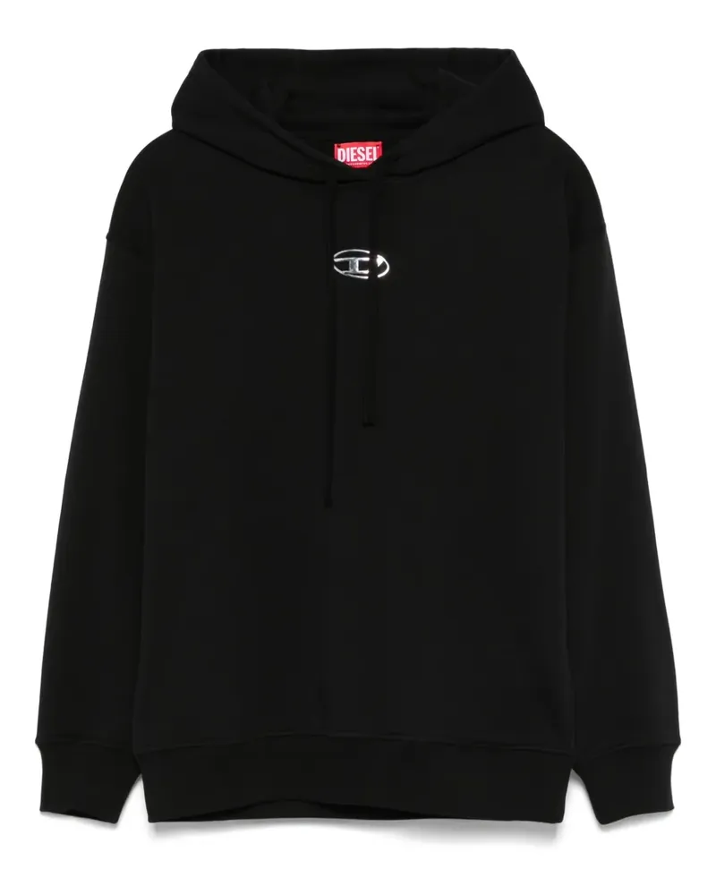 Diesel Hoodie mit Oval D - Schwarz Schwarz