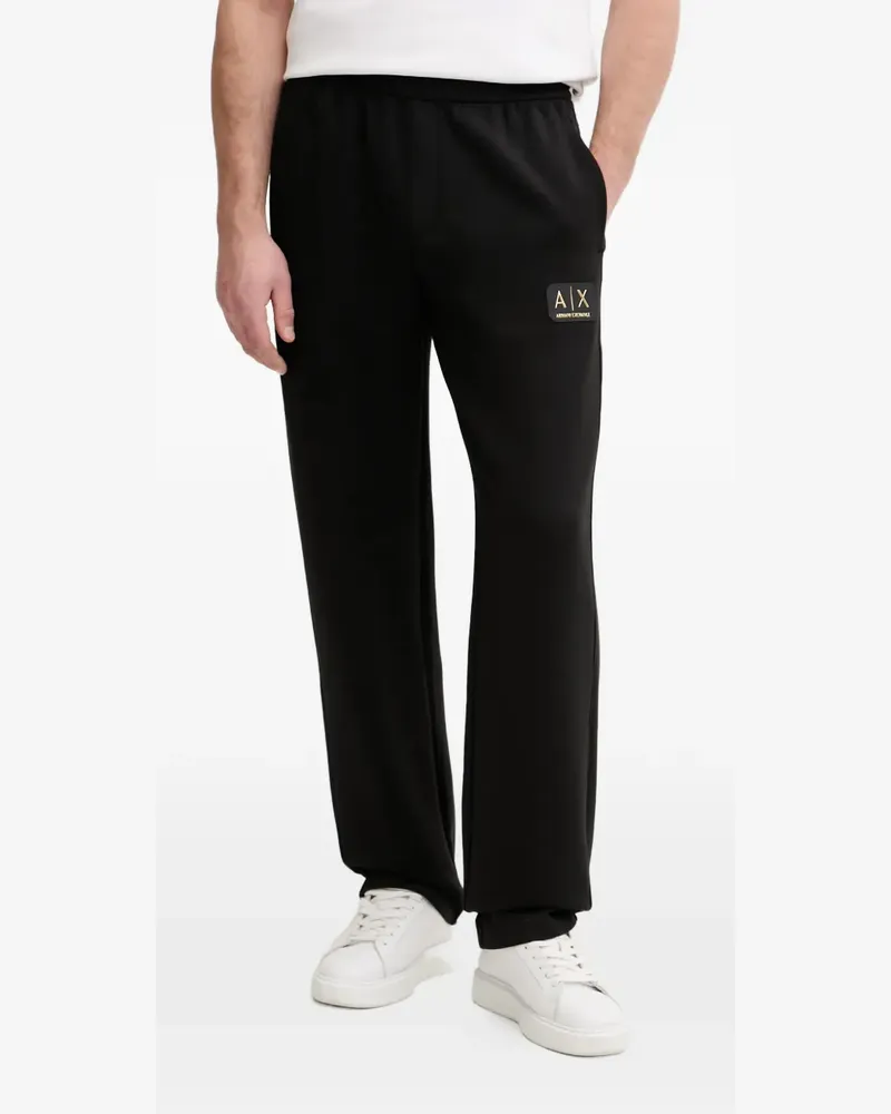 Armani Exchange Hose mit Logo-Patch - Schwarz Schwarz
