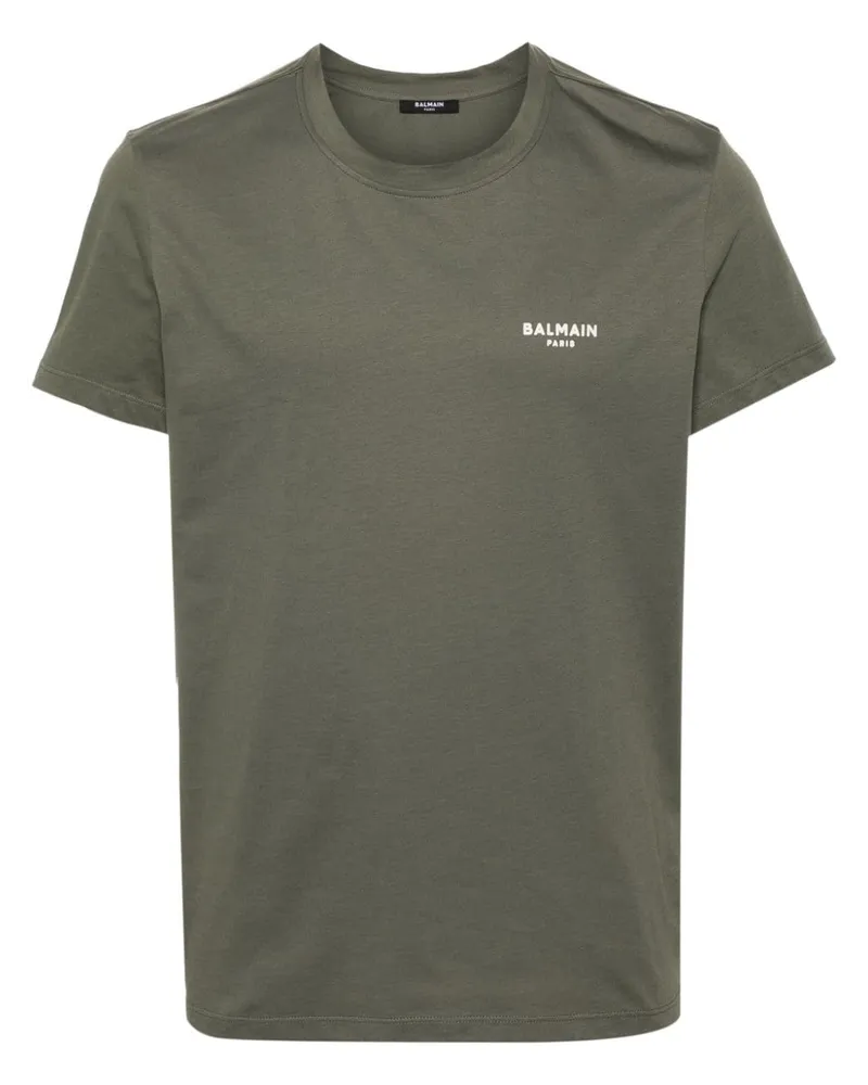 Balmain T-Shirt mit vorstehendem Logo - Grün Grün