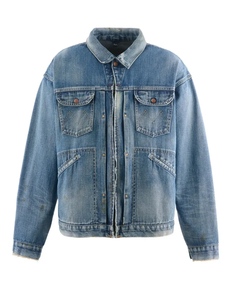 SAINT MXXXXXX elasticated denim jacket - Blau Blau