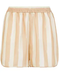 Fendi Gestreifte Shorts aus Seide Nude