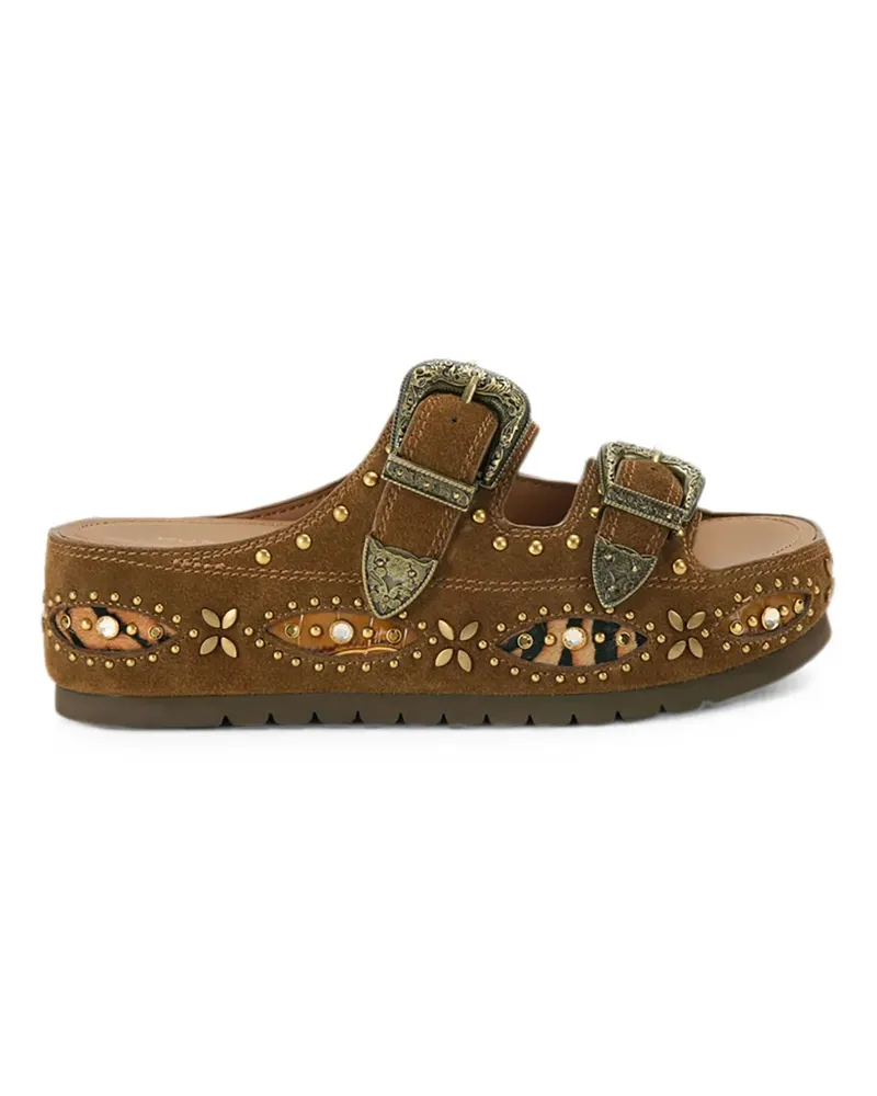 Kurt Geiger Western buckle platform sandals - Braun Braun