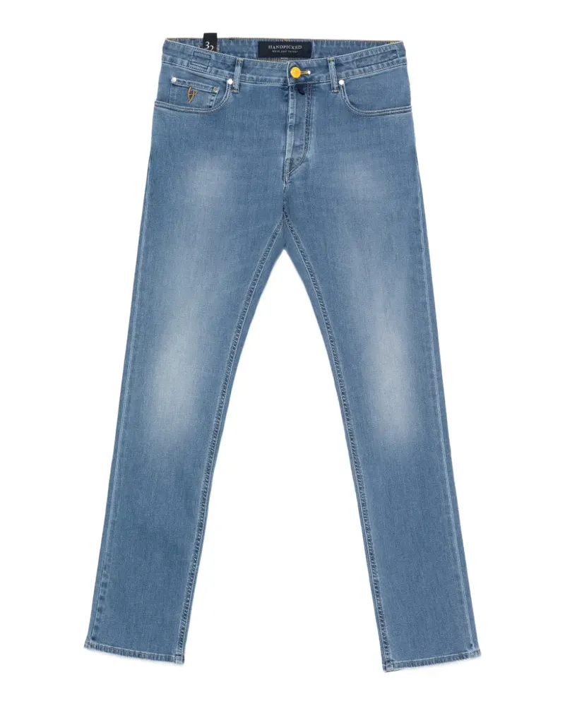 Hand Picked Jeans mit Gürtelschlaufen - Blau Blau