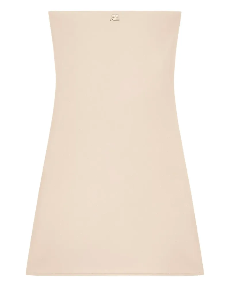 Courrèges Minikleid mit Logo-Applikation - Nude Nude