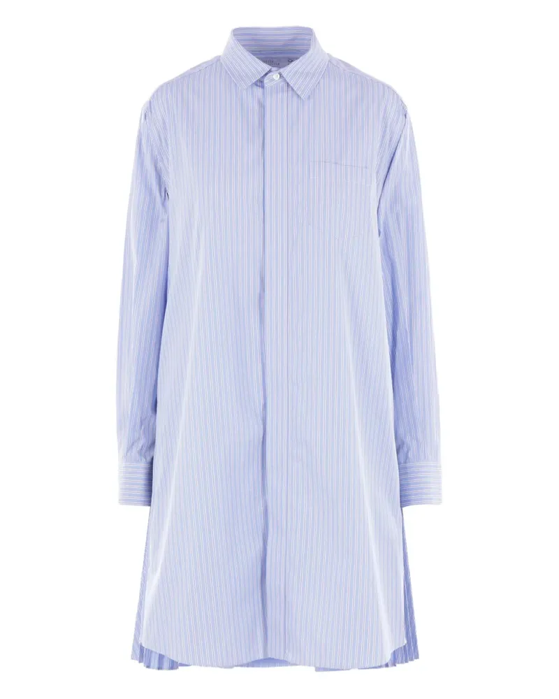 Sacai Gestreiftes Hemdkleid - Blau Blau