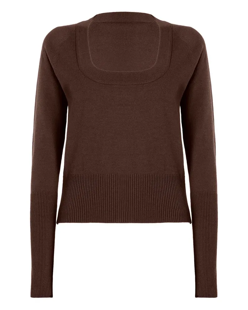 Wolford Geripptes Oberteil mit eckigem Ausschnitt - Braun Braun