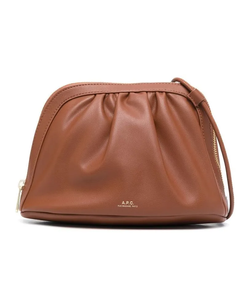 A.P.C. Schultertasche in Lederoptik - Braun Braun