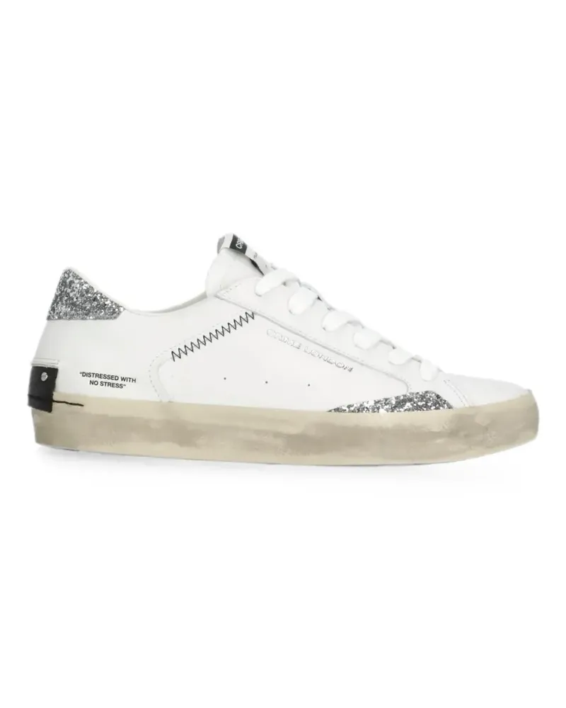 Crime glitter-panel distressed sneakers - Weiß Weiß