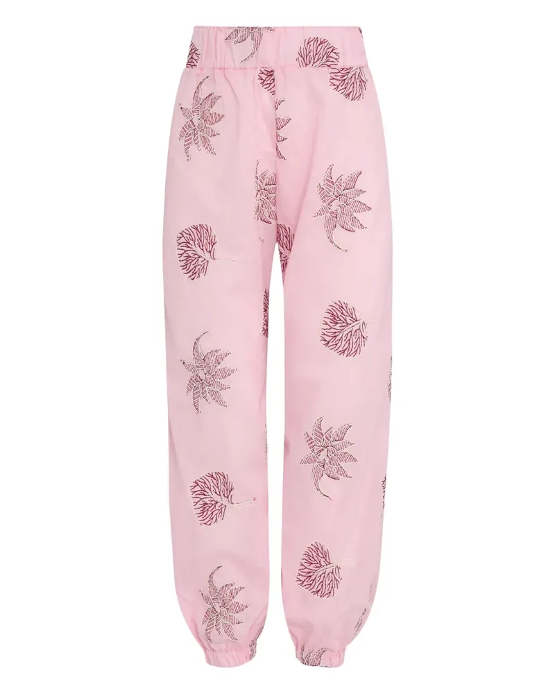 BRIGITTE Jasmine botanical-print elasticated trousers - Rosa Rosa