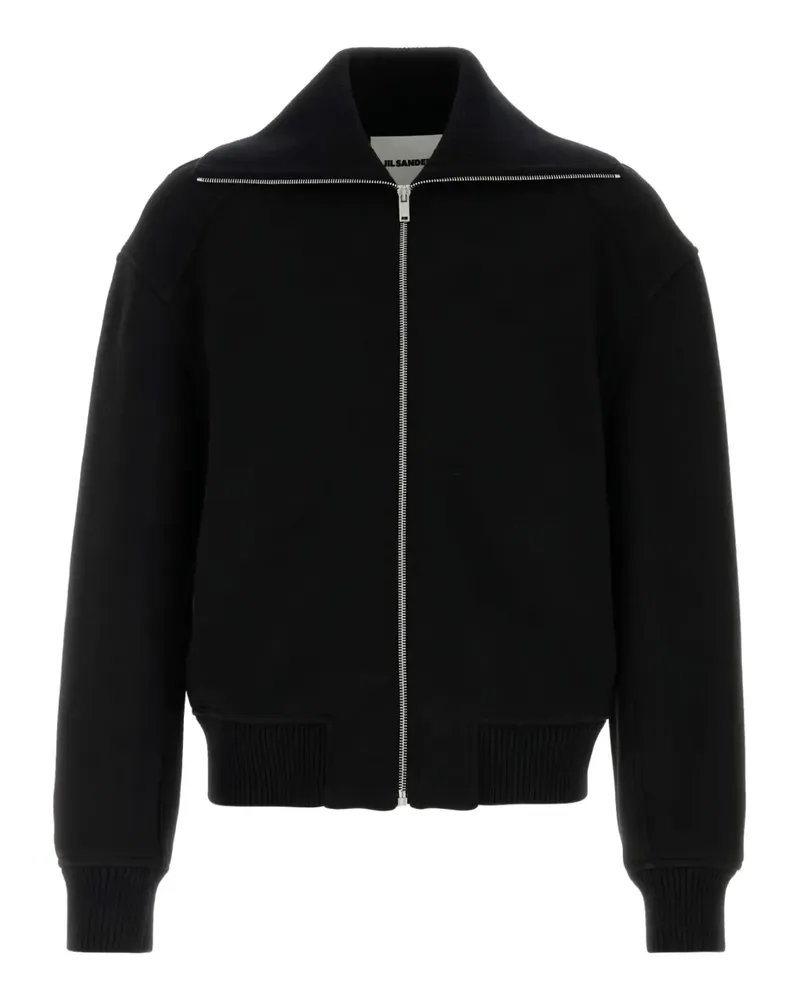 Jil Sander Woll-Bomberjacke mit Reißverschluss - Schwarz Schwarz
