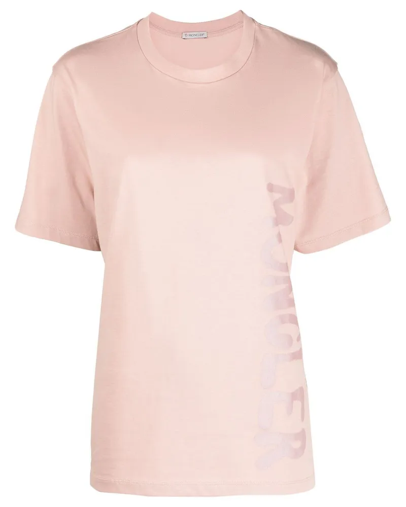 Moncler T-Shirt mit Logo-Print - Rosa Rosa