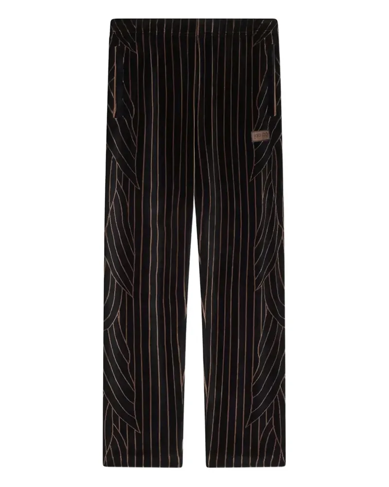 Kenzo leaf stripe velvet track trousers - Schwarz Schwarz