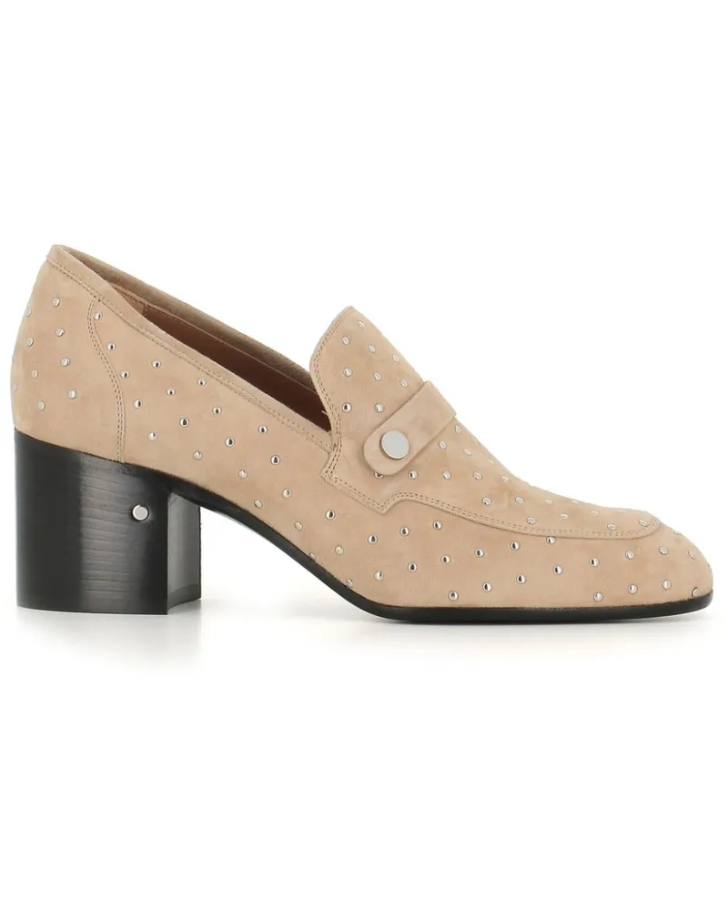 Laurence Dacade Wildlelder-Loafer mit Nieten 70mm - Nude Nude