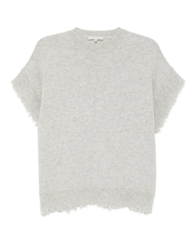 Antonelli Firenze Corsica kurzärmeliger Pullover mit ausgefransten Kanten - Grau Grau