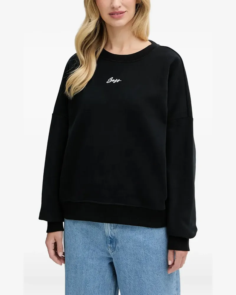 HUGO BOSS Sweatshirt mit Logo-Stickerei - Schwarz Schwarz