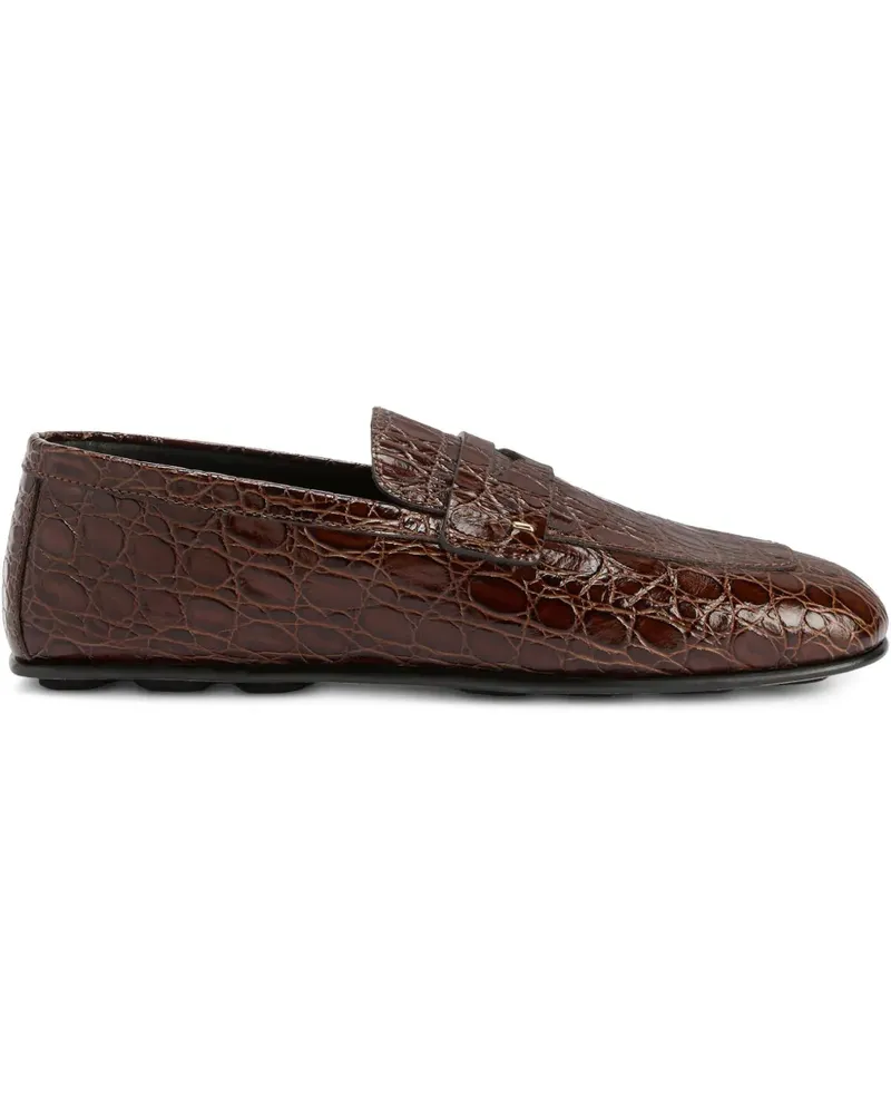 Giuseppe Zanotti Loafer mit Kroko-Prägung - Braun Braun