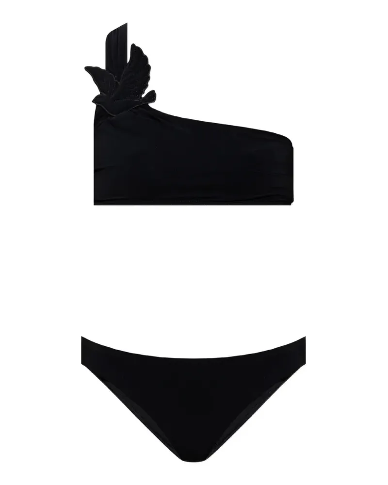 Zimmermann Bikini mit Vogel-Patch - Schwarz Schwarz