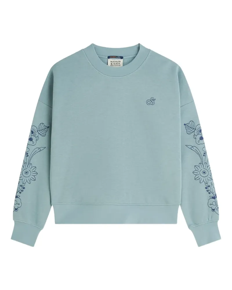 Scotch&Soda floral-embroidered sweatshirt - Blau Blau