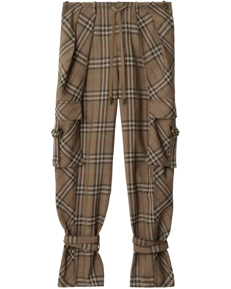 Burberry Karierte Cargohose - Braun Braun
