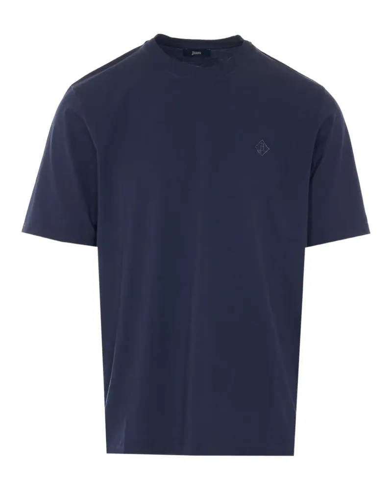 Herno embroidered-logo crew-neck T-shirt - Blau Blau