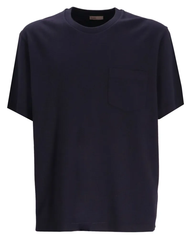 Herno T-Shirt mit aufgesetzter Tasche - Blau Blau