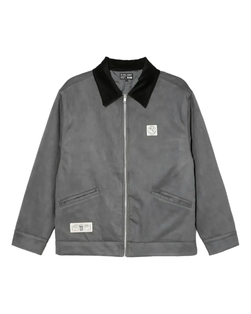 Izzue Jacke mit Logo-Patch - Grau Grau