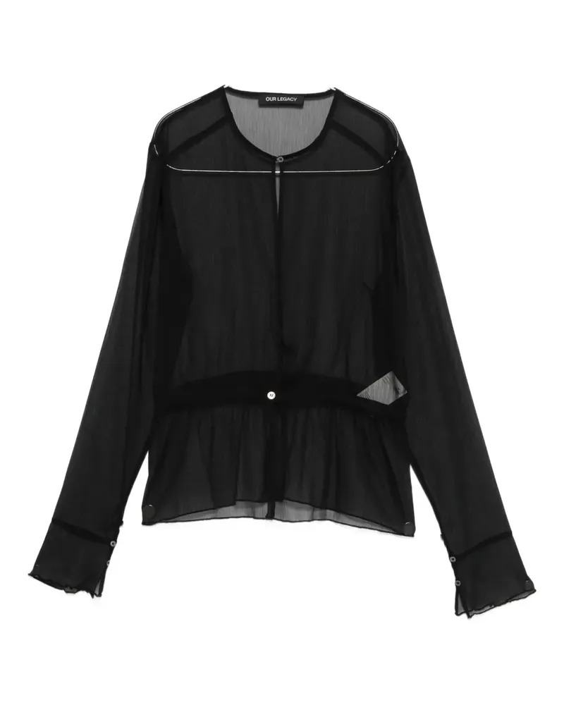 Our Legacy sheer-panelled blouse - Schwarz Schwarz
