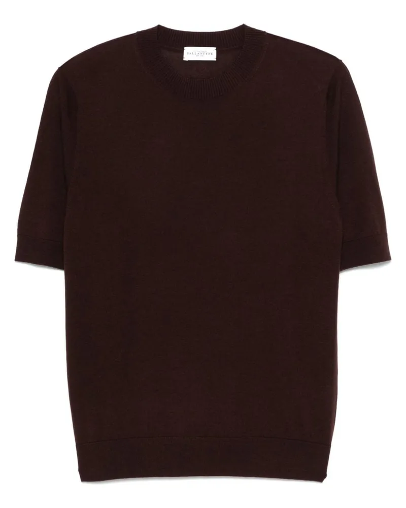 Ballantyne Fein gestricktes T-Shirt - Braun Braun