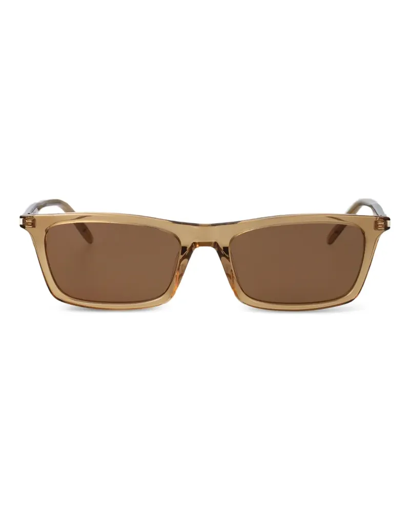 Saint Laurent Sonnenbrille mit eckigem Gestell - Nude Nude