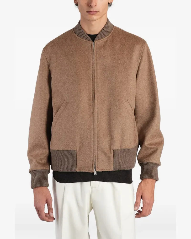LARDINI Bomberjacke mit gerippten Details - Nude Nude
