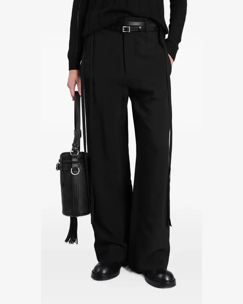 Ann Demeulemeester Anneke tie-fastening wide-leg trousers - Schwarz Schwarz