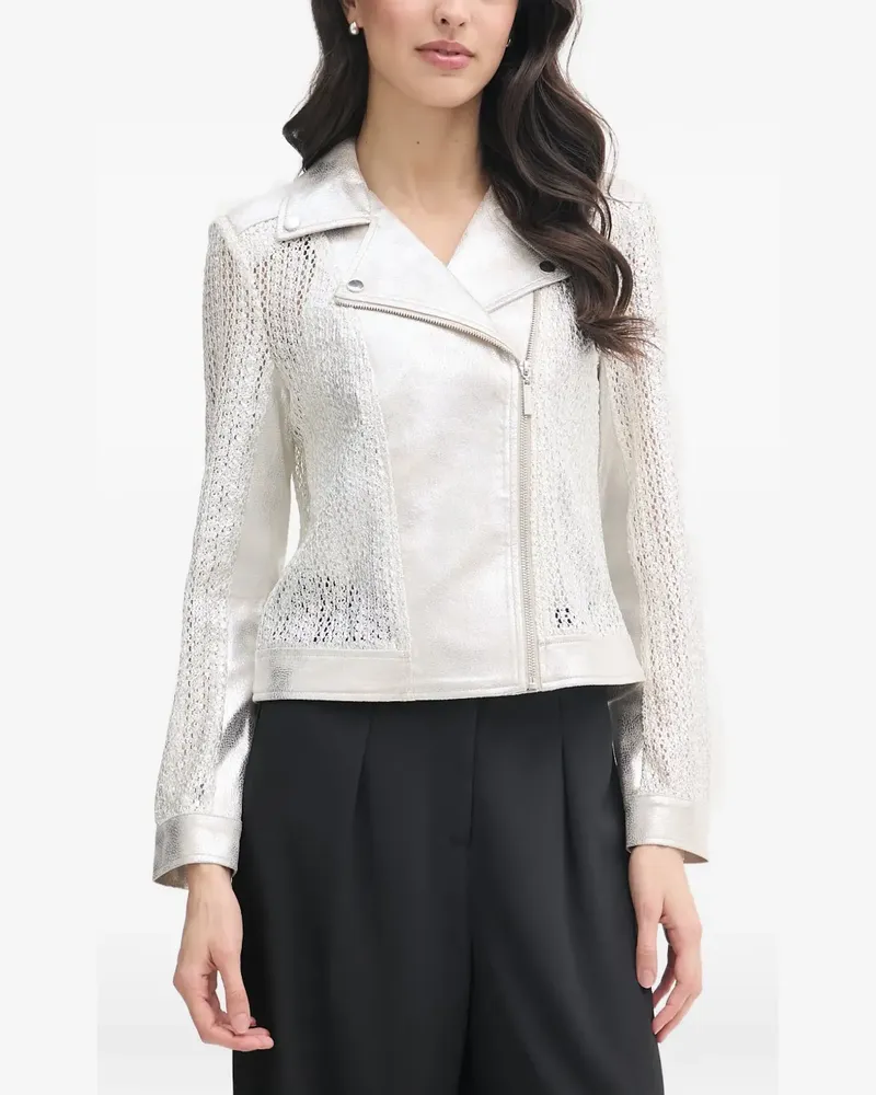 Joseph Ribkoff metallic-effect crochet-knit jacket - Silber Silber