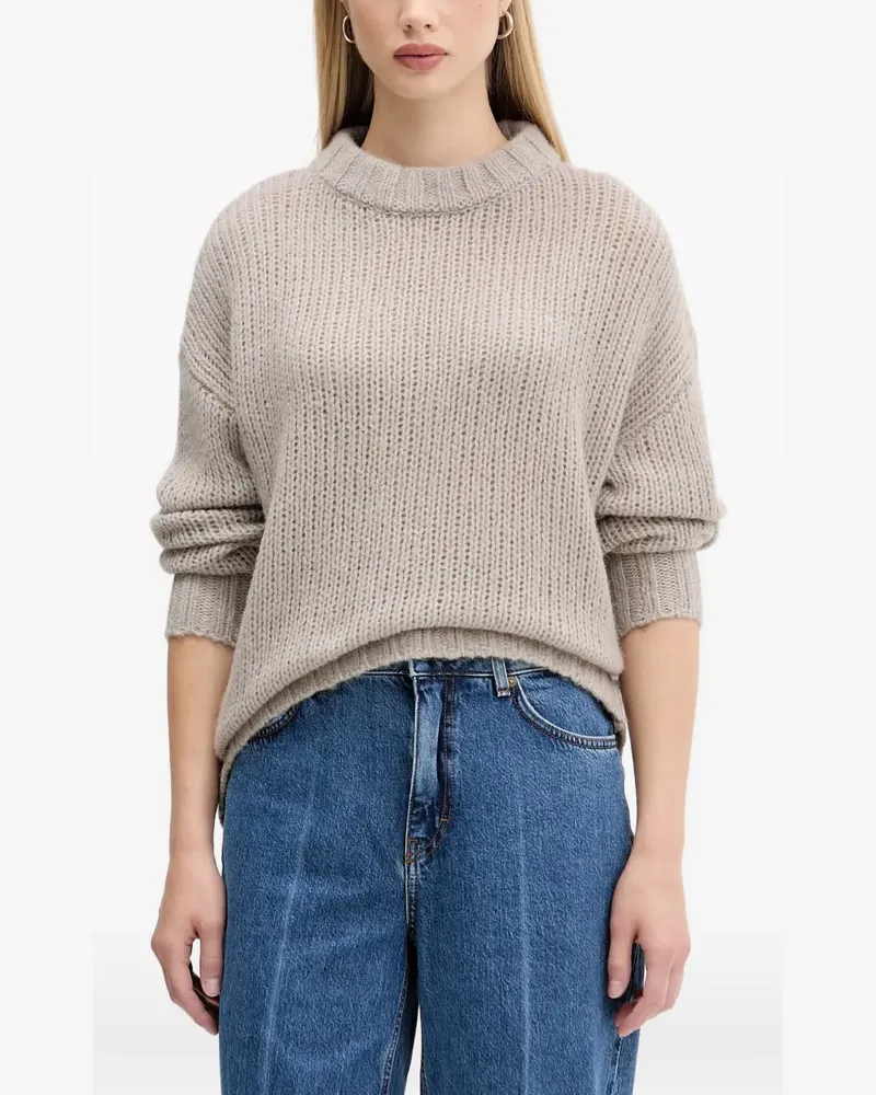 HUGO BOSS Pullover mit rundem Ausschnitt - Nude Nude