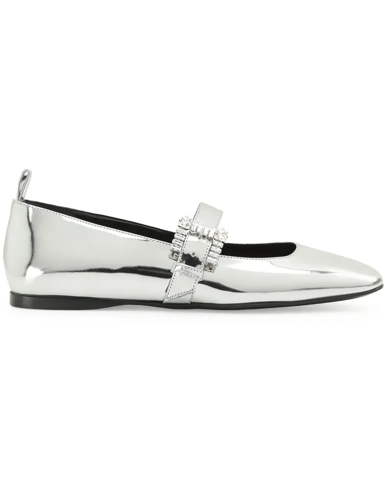 Sergio Rossi SR Twenty Ballerinas im Metallic-Look - Silber Silber