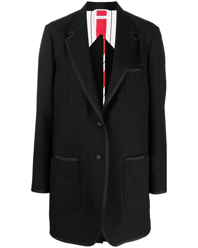 Thom Browne Langer Blazer - Schwarz Schwarz