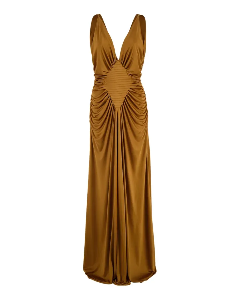 Versace pleated V-neck gown - Braun Braun
