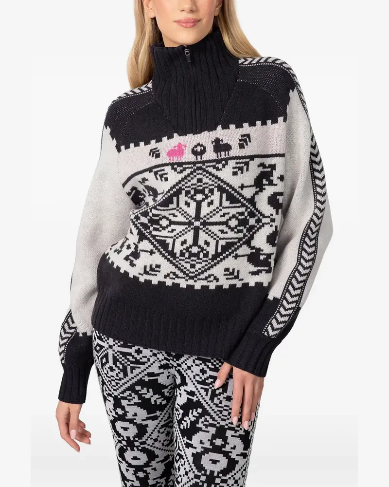 Kari Traa Saga intarsia-knit half-zip sweater - Schwarz Schwarz