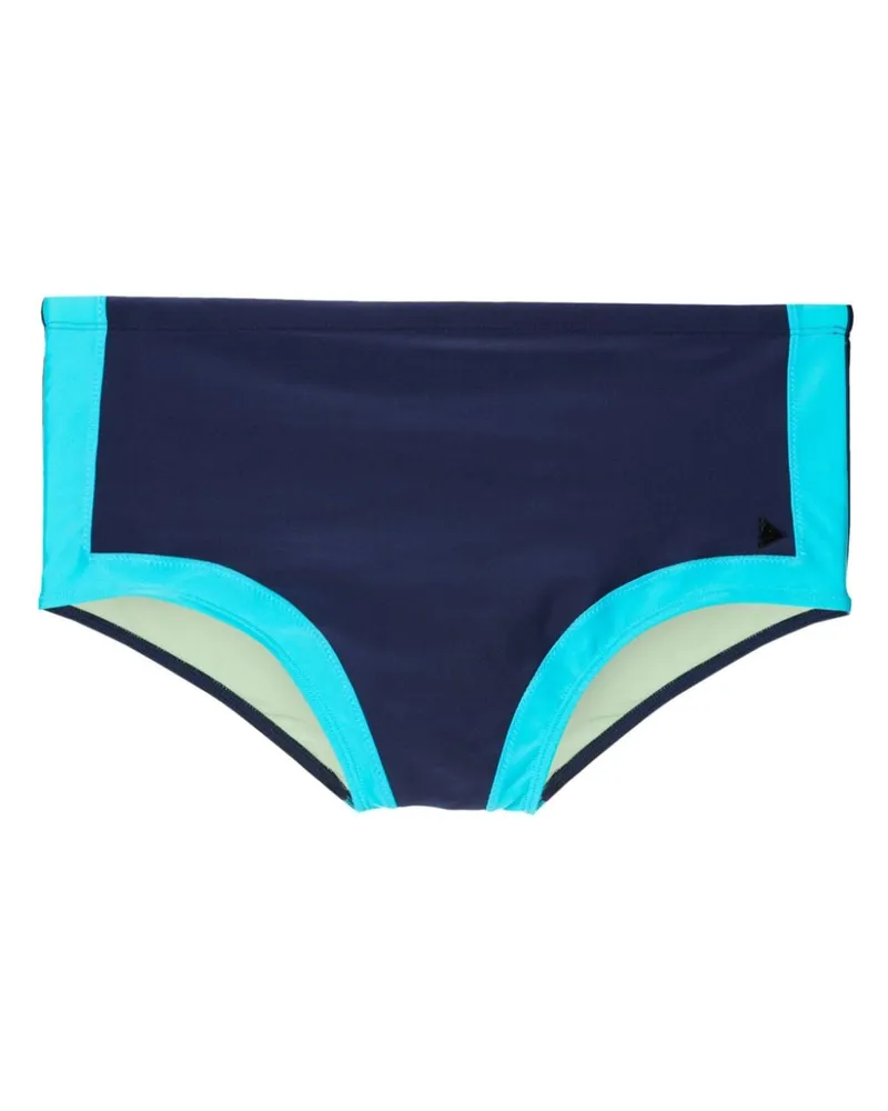 Amir Slama Badeshorts mit Logo-Schild - Blau Blau