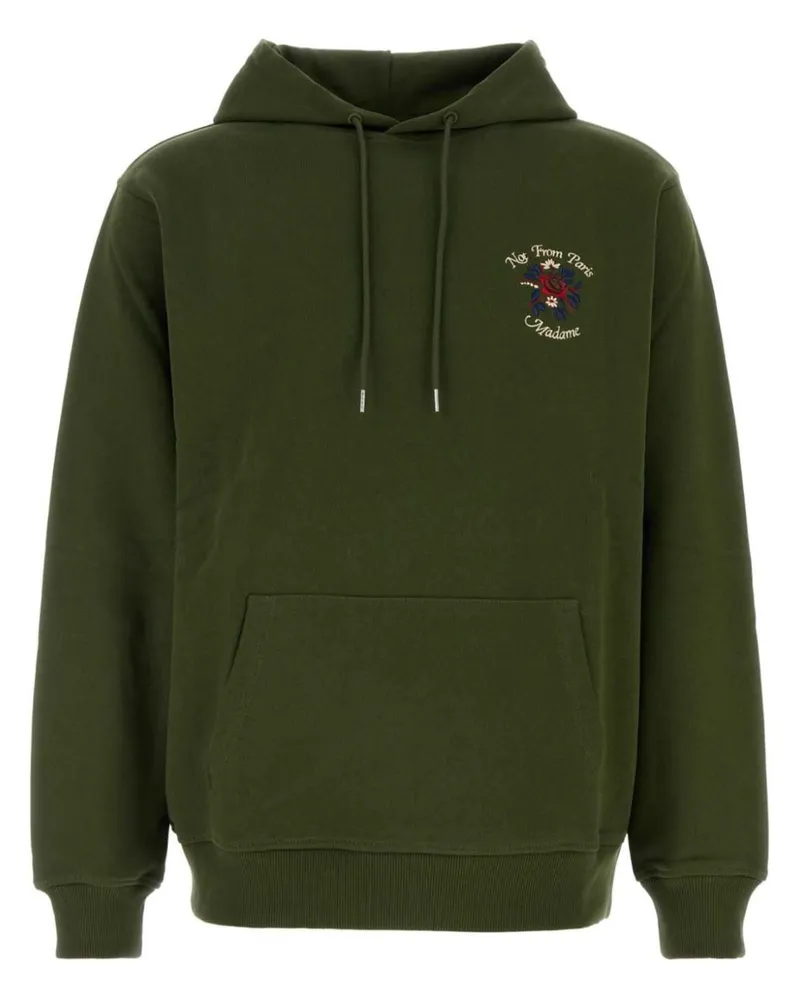 Drôle de Monsieur Hoodie mit Logo-Stickerei - Grün Grün
