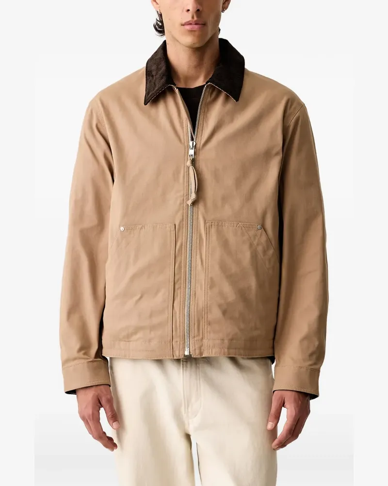 Marc O'Polo corduroy-collar zip-up jacket - Nude Nude