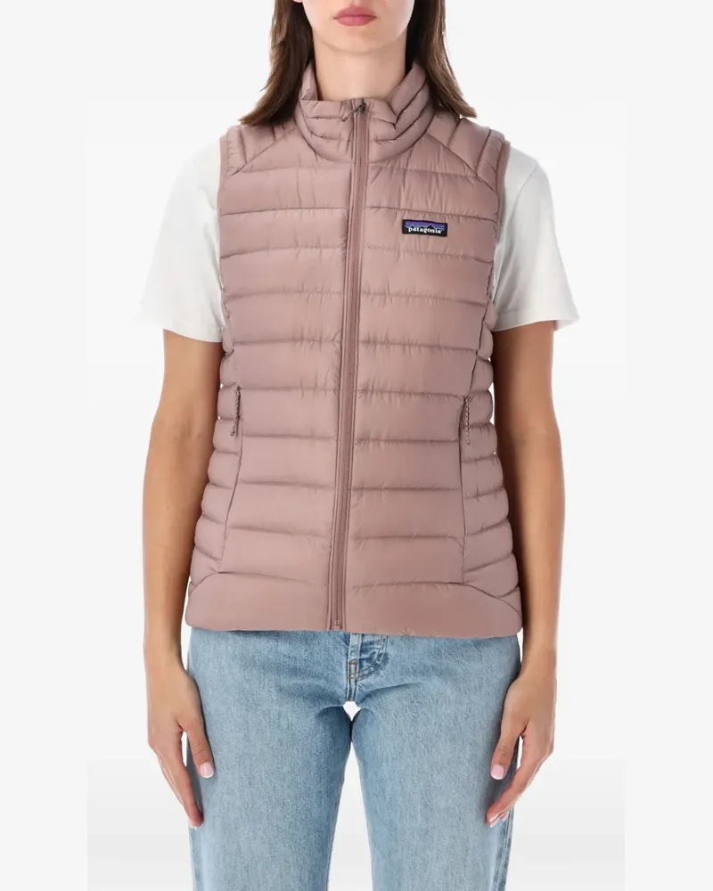 Patagonia Sweater logo-patch down vest - Rosa Rosa