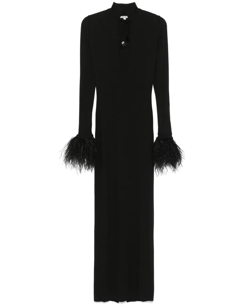 MANURÍ Luna Maxikleid - Schwarz Schwarz